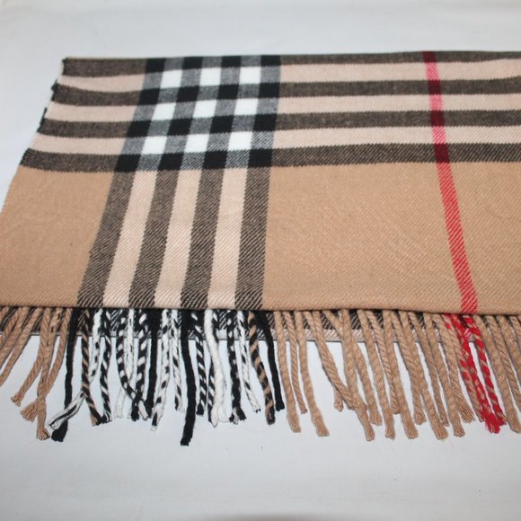 New Iconic Nova Check Print Italian Design Super Soft Fringe Scarf Shawl - Picture 3 of 8